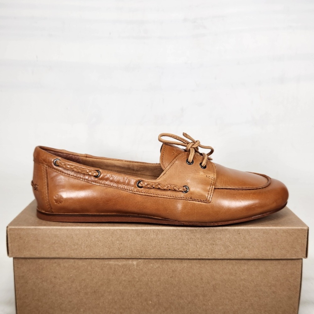 Lucky Brand Boat Shoes Women Size 10 Classic Tan Leather Moccasin Flats Tirani